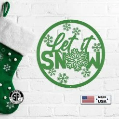 Speed Fabrication Christmas Metal Signs Outdoor Let It Snow Metal Sign, Winter Decor, Seasonal Decor