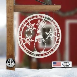 Speed Fabrication Christmas Gnome Metal Sign, Cute Gnome Sign Christmas Metal Signs