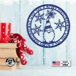 Speed Fabrication Christmas Gnome Metal Sign, Cute Gnome Sign Christmas Metal Signs