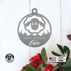 Speed Fabrication Christmas Metal Signs Metal Sheep Ornament - Holiday Decor
