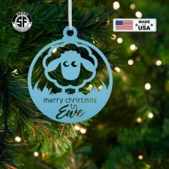 Speed Fabrication Christmas Metal Signs Metal Sheep Ornament - Holiday Decor