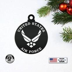 Speed Fabrication Metal US Air Force Ornament, Made In The USA, Christmas Decor Christmas Metal Signs
