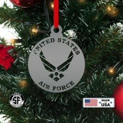Speed Fabrication Metal US Air Force Ornament, Made In The USA, Christmas Decor Christmas Metal Signs