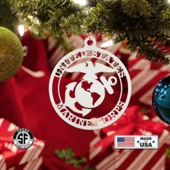 Speed Fabrication Metal US Marine Corps Ornament - Christmas Decor