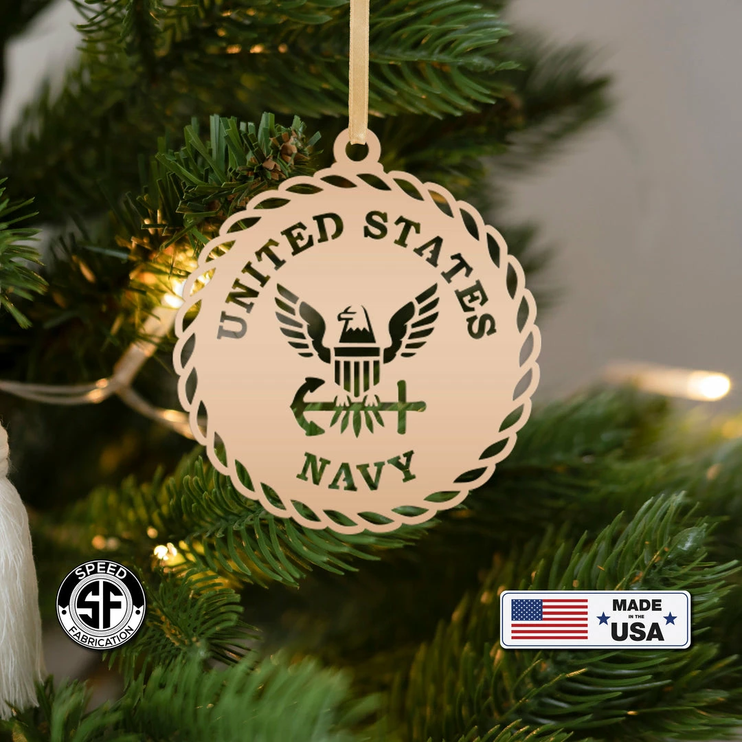 Speed Fabrication Christmas Metal Signs Metal US Navy Ornament - Christmas Decor
