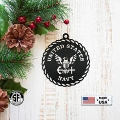 Speed Fabrication Christmas Metal Signs Metal US Navy Ornament - Christmas Decor