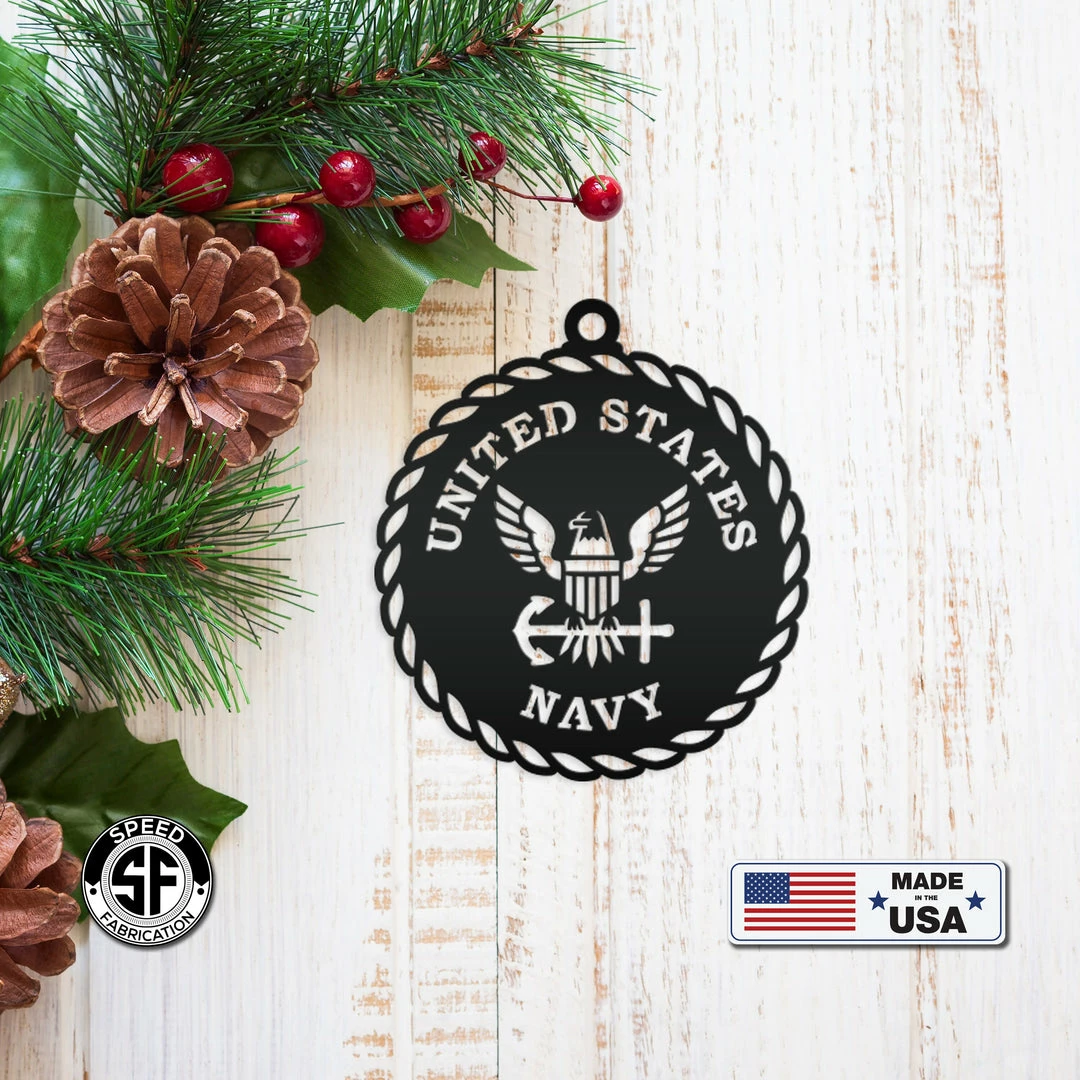 Speed Fabrication Christmas Metal Signs Metal US Navy Ornament - Christmas Decor