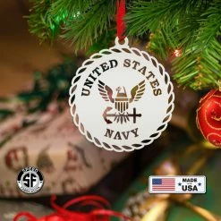 Speed Fabrication Christmas Metal Signs Metal US Navy Ornament - Christmas Decor