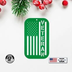 Speed Fabrication Metal Veteran Ornament - American Flag - Christmas Decor