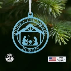 Speed Fabrication Metal Christ The Savior Is Born Ornament, Christ The Savior, Ornaments