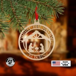 Speed Fabrication Metal Christ The Savior Is Born Ornament, Christ The Savior, Ornaments