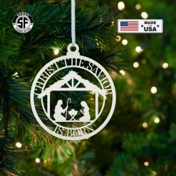 Speed Fabrication Metal Christ The Savior Is Born Ornament, Christ The Savior, Ornaments