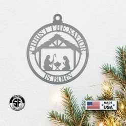 Speed Fabrication Metal Christ The Savior Is Born Ornament, Christ The Savior, Ornaments