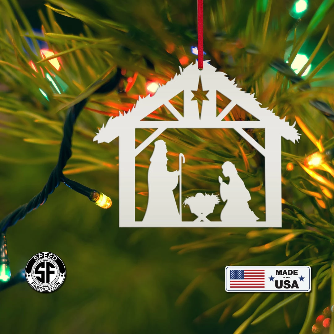 Speed Fabrication Christmas Metal Signs Metal Christmas Nativity Scene Ornament - Holiday Decor