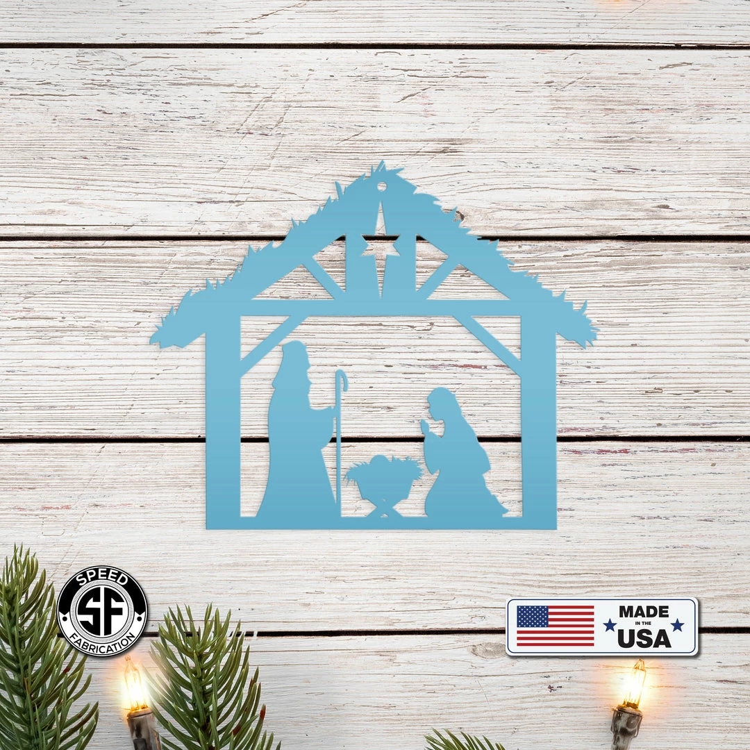 Speed Fabrication Christmas Metal Signs Metal Christmas Nativity Scene Ornament - Holiday Decor