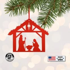 Speed Fabrication Christmas Metal Signs Metal Christmas Nativity Scene Ornament - Holiday Decor