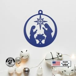 Speed Fabrication Christmas Metal Signs Metal Nativity Scene Ornament, Christian Decor, Made In The USA