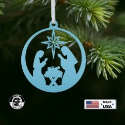 Speed Fabrication Christmas Metal Signs Metal Nativity Scene Ornament, Christian Decor, Made In The USA