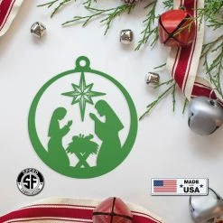 Speed Fabrication Christmas Metal Signs Metal Nativity Scene Ornament, Christian Decor, Made In The USA