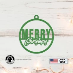Speed Fabrication Merry Christmas Metal Ornament - Holiday Decor