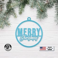 Speed Fabrication Merry Christmas Metal Ornament - Holiday Decor